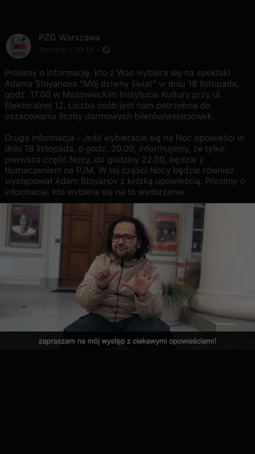Mój dziwny świat - spektakl Adama Stoyanova