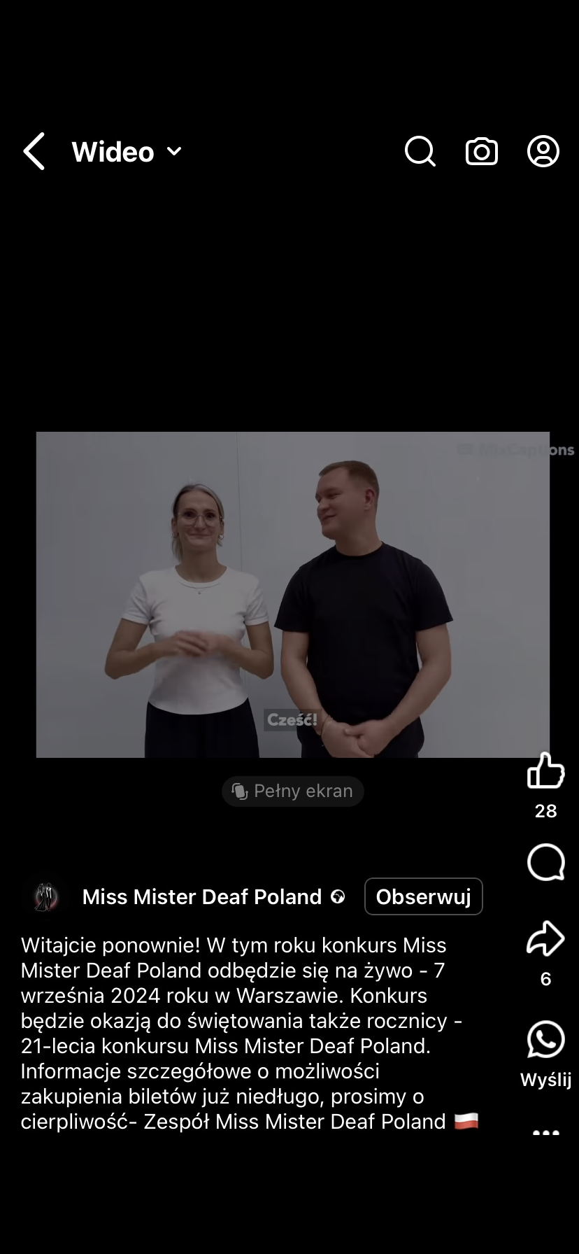Konkurs Miss Mister Deaf Poland - ogłoszenie
