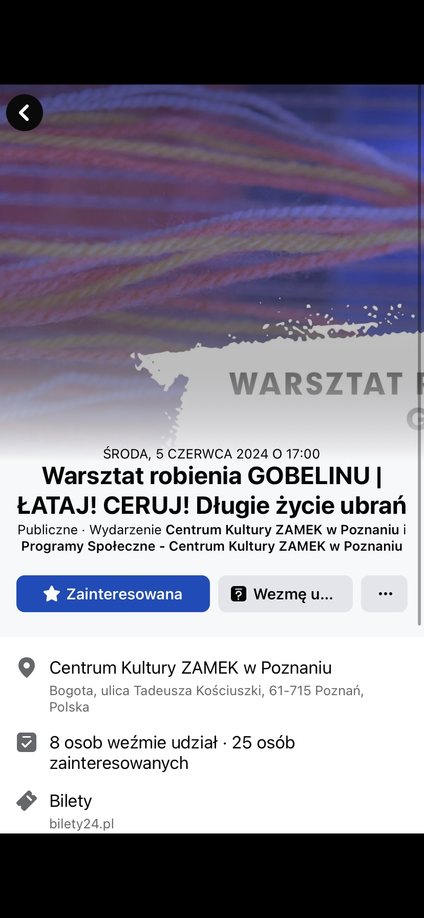 Warsztat robienia GOBELINU - Łataj! Ceruj! Długie życie ubrań