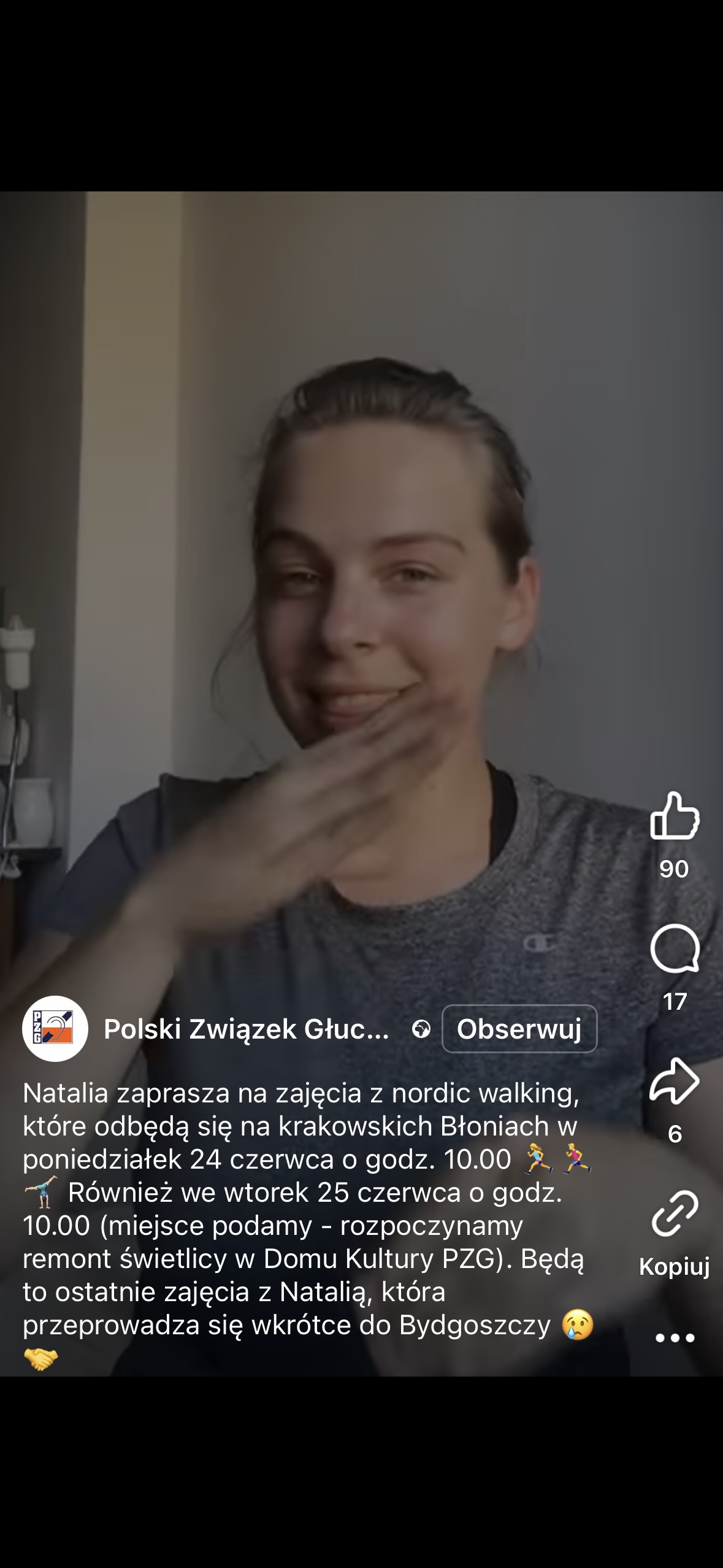 Nordic walking na krakowskich Błoniach